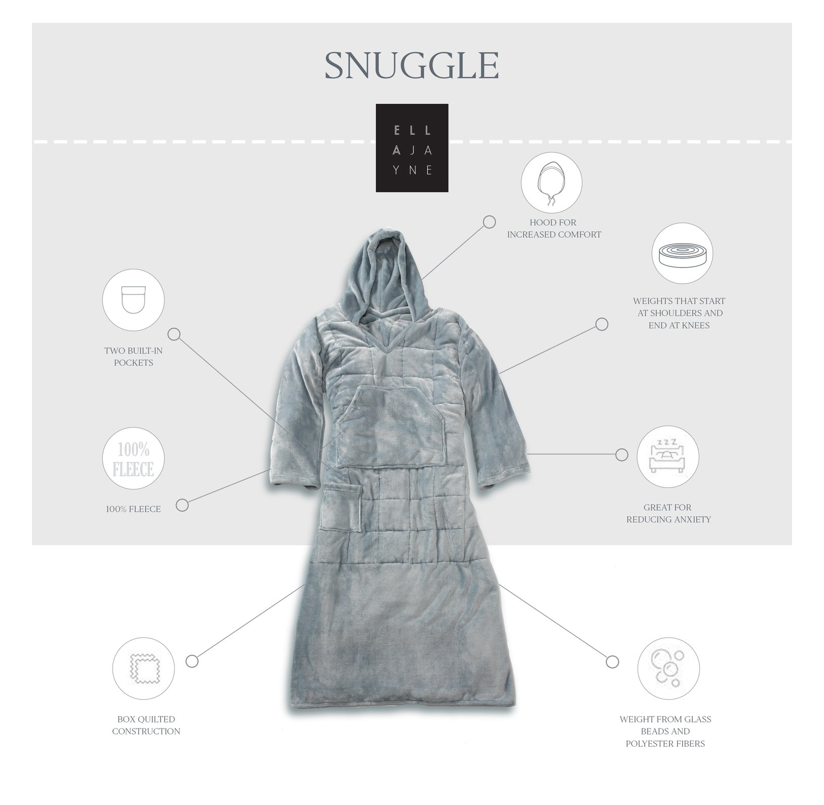 Ella Jayne Weighted Snuggle Custom Branded Promotional Blankets