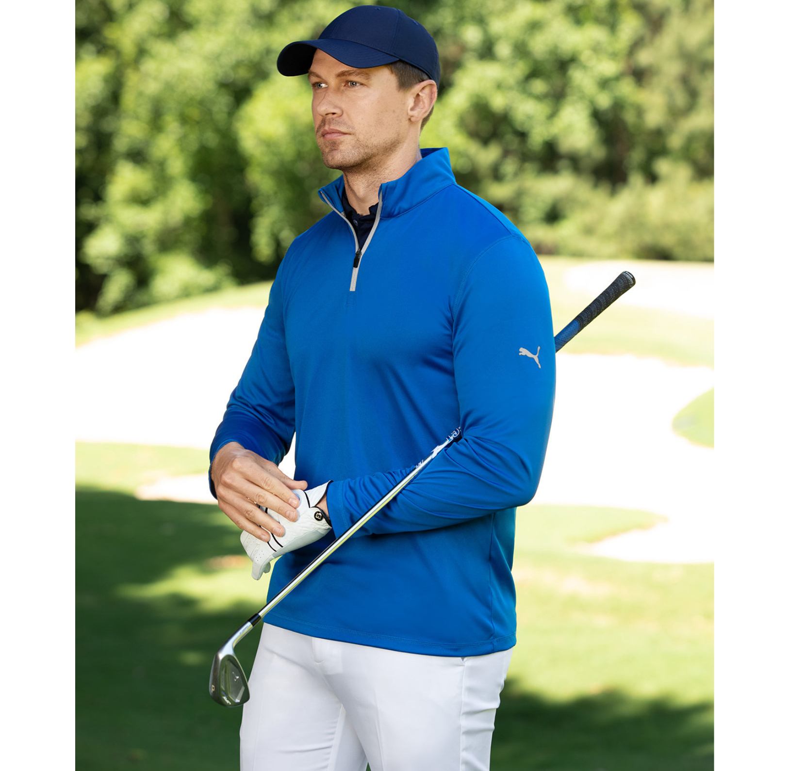 メンズウェア PUMA GOLF CLUBHAUS CUSTOM Puma Golf Men's Icon Quarter-Zip Pullover - Custom Branded