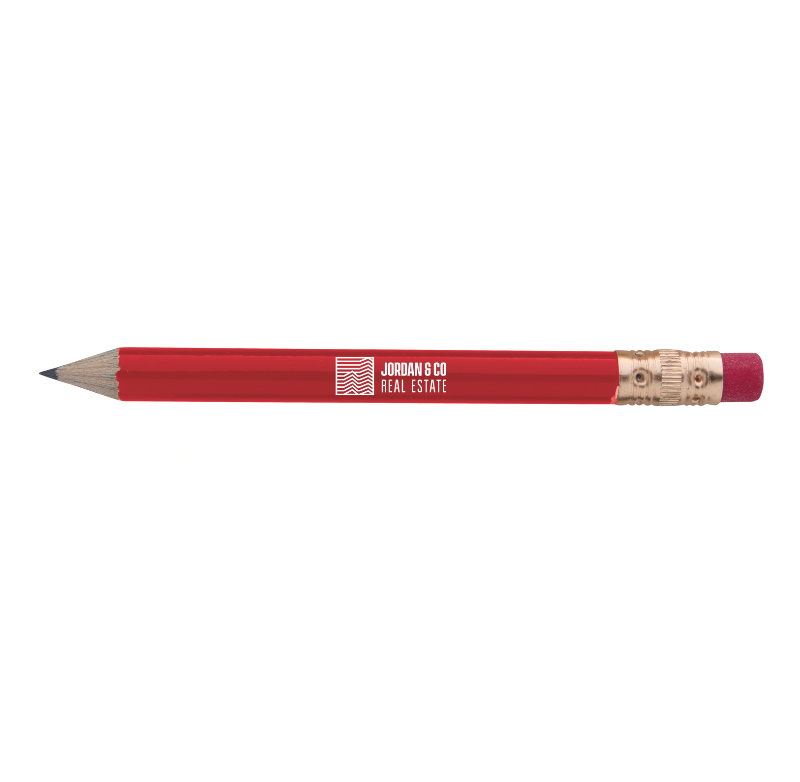 Round Golf Pencil with Eraser Branded Promotional Custom Pens