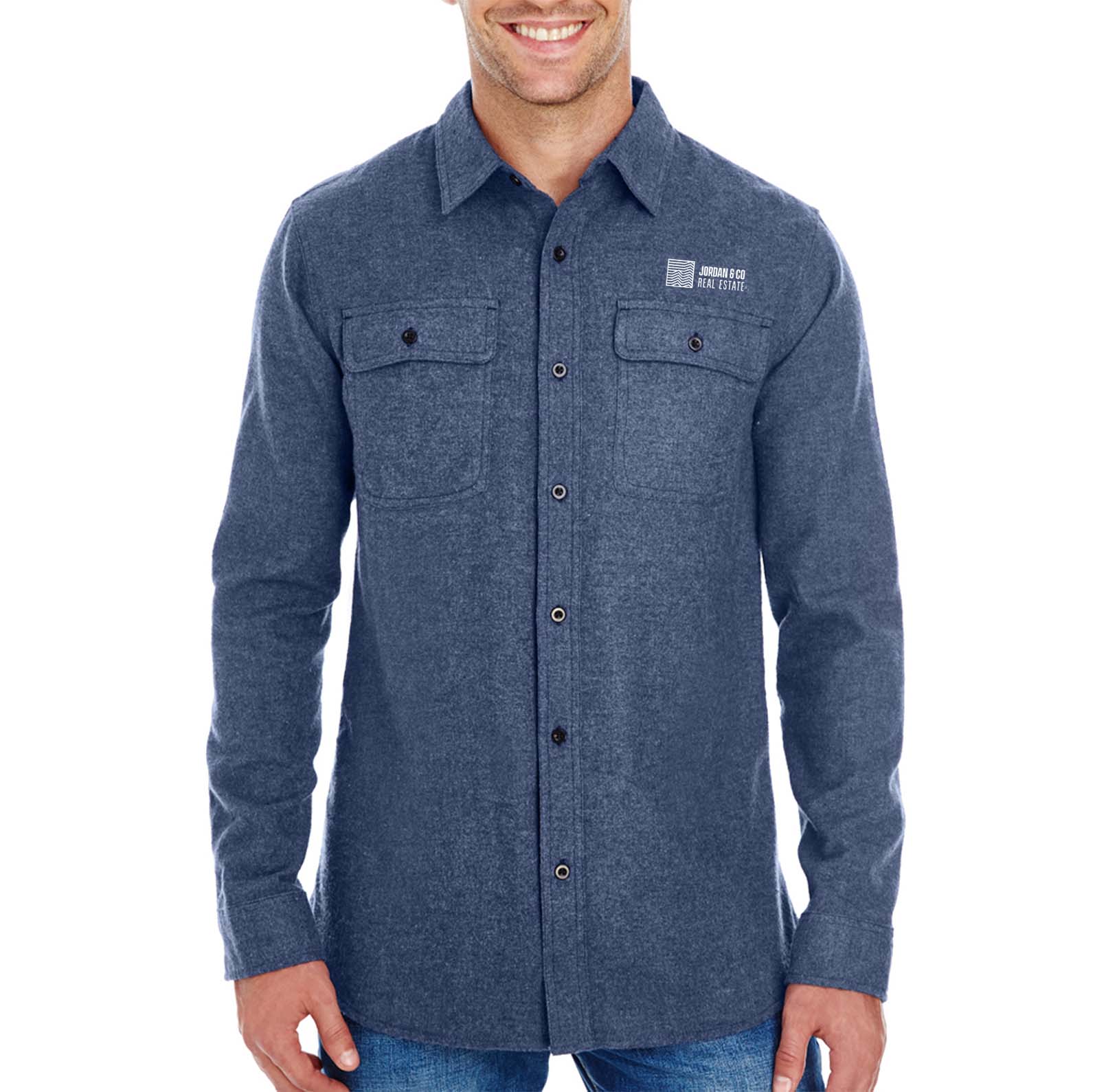 Burnside Men's Solid Flannel Long Sleeve Shirt Custom Branded