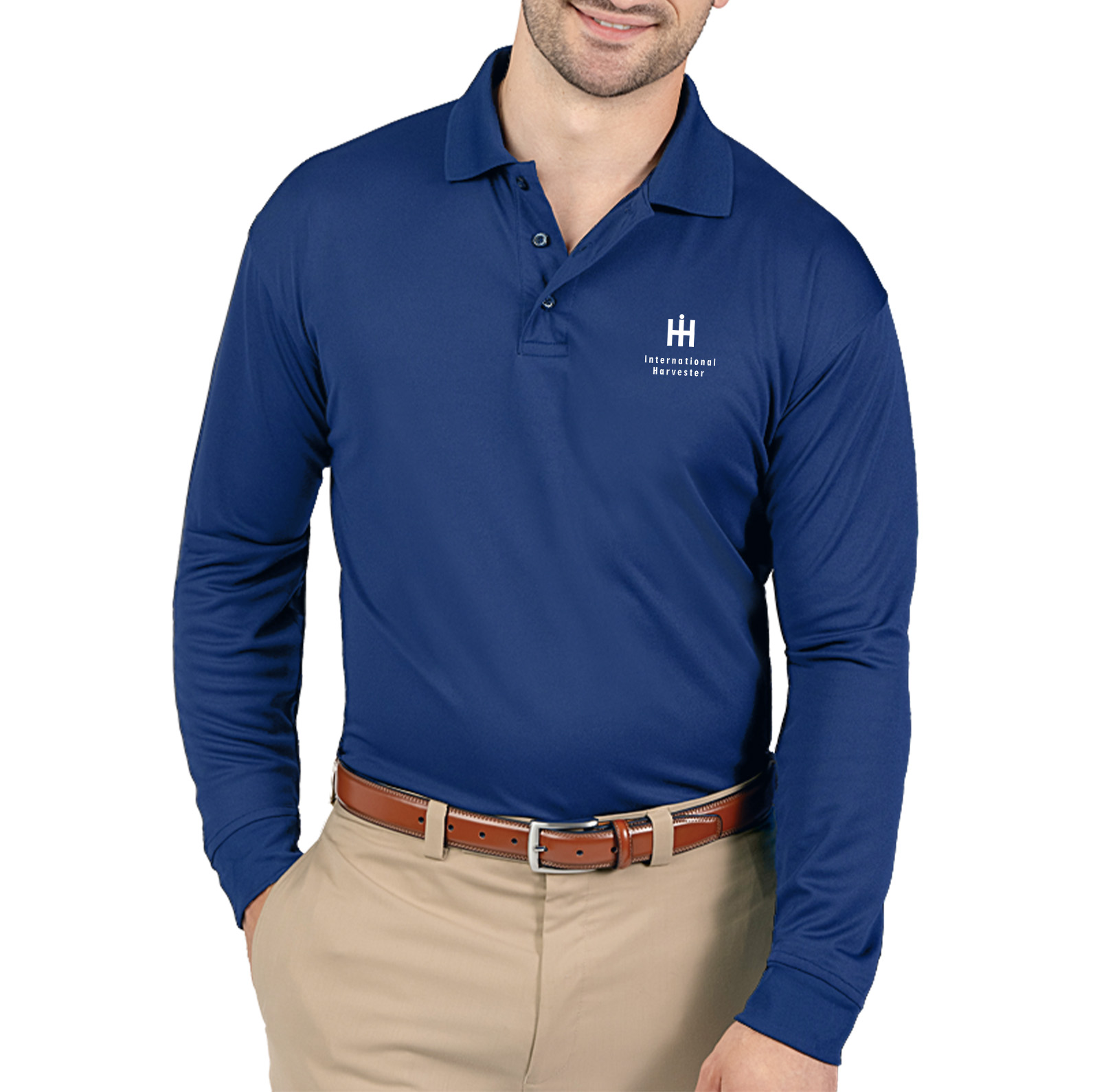 Blue Generation Unisex Avenger Long Sleeve Polo Shirt - Custom Branded ...