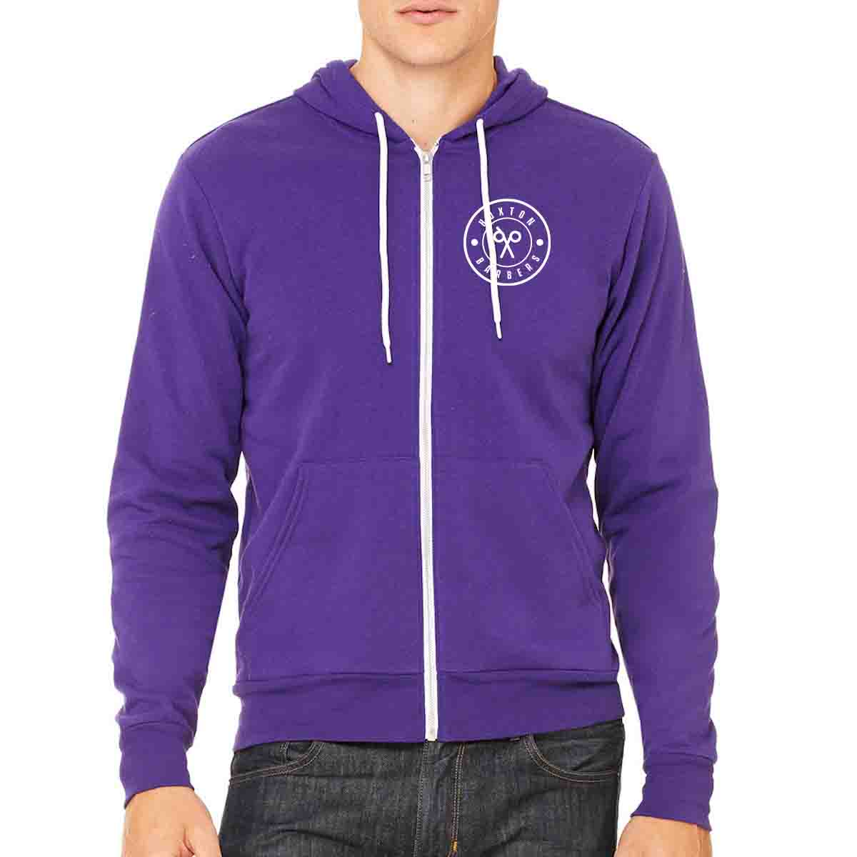 Purple hoodie zipper hot sale