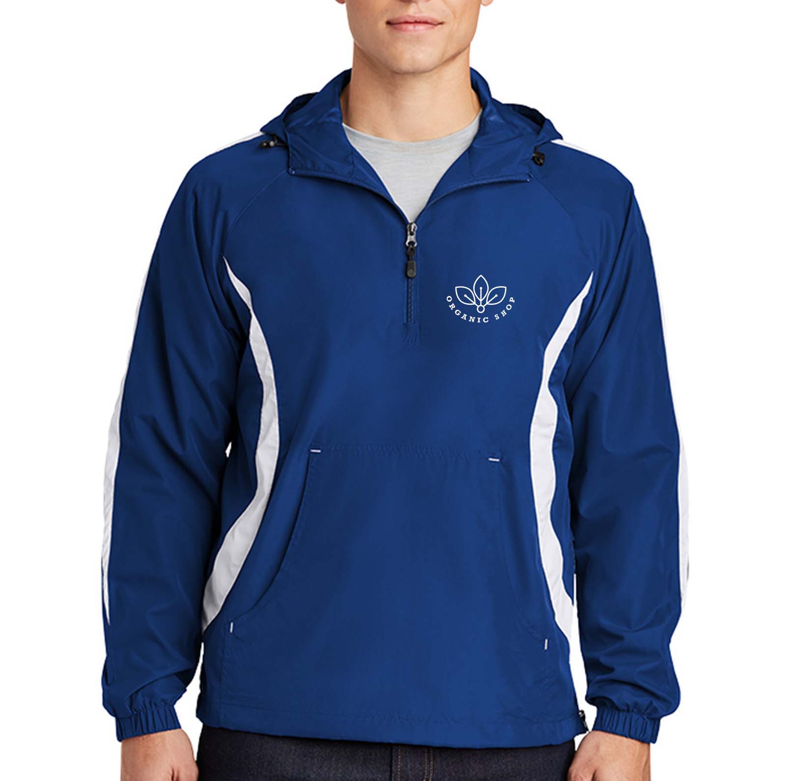 SportTek Unisex Colorblock Raglan Anorak Jacket Custom Branded