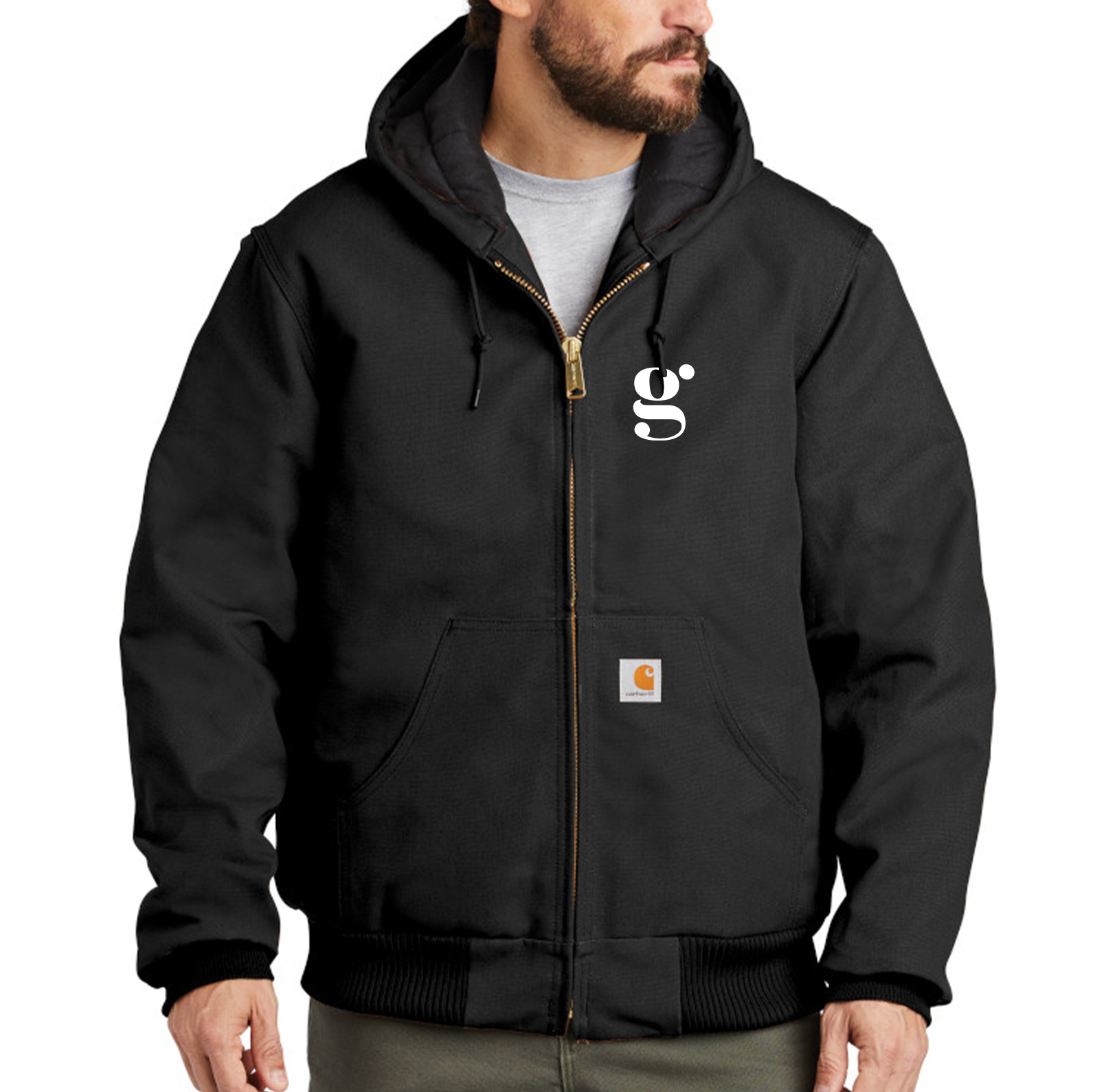 Carhartt black best sale hooded jacket