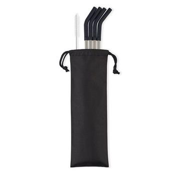 Aviana 4 Pack Reusable Straw Set custom branded swag