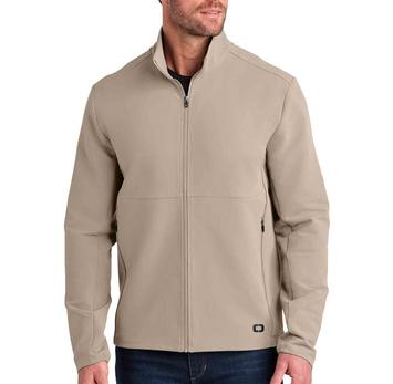 OGIO unisex Kinetic soft shell jacket, a blank full-zip soft shell in sahara tan